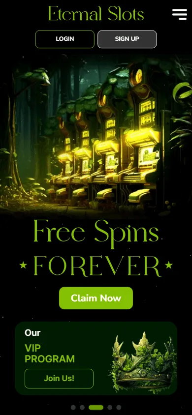 Eternal Slots Casino mobile games interface on a compatible smartphone